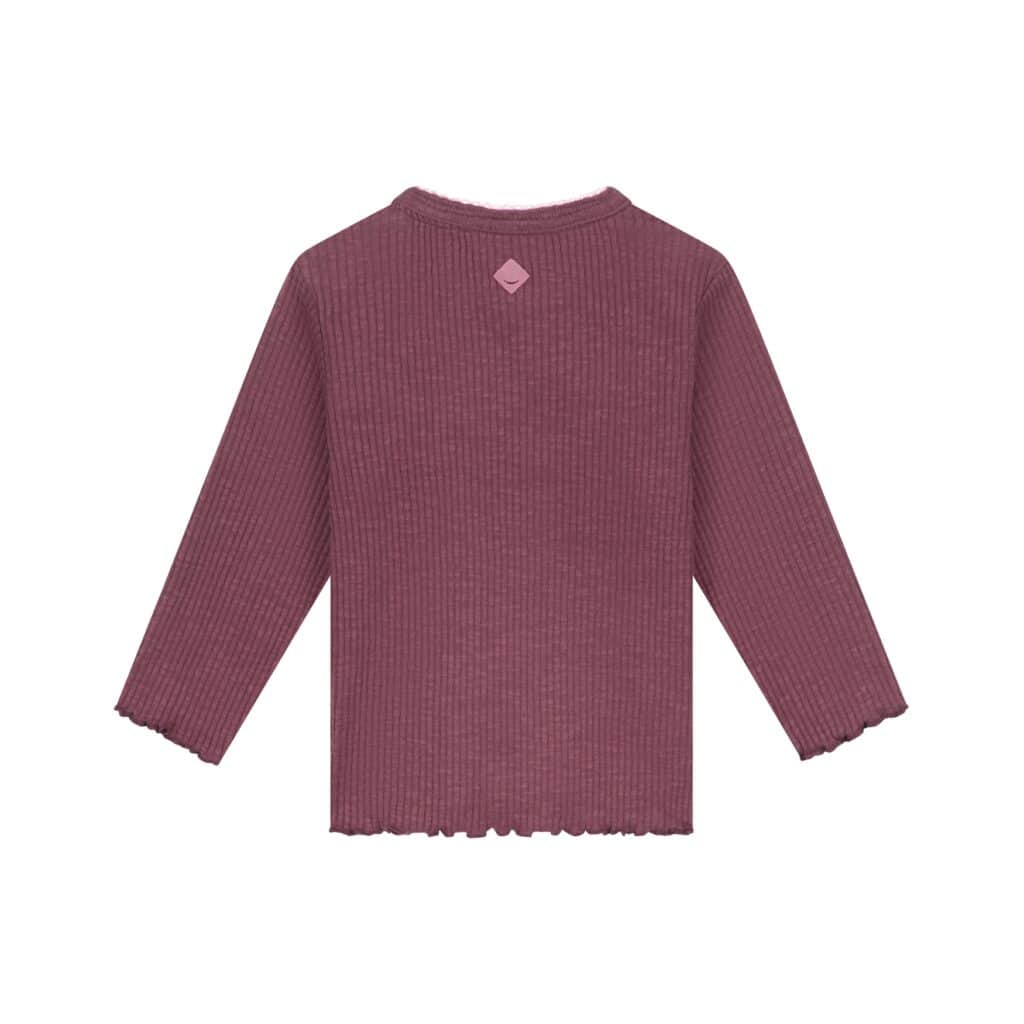 T-shirt manches longues bébé fille Bordeaux — vue 2