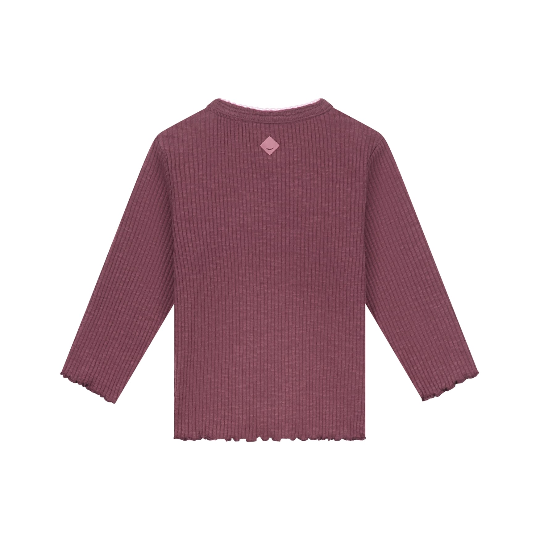 T-shirt manches longues bébé fille Bordeaux — vue 2