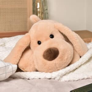 peluche chien beige 40 cm les allongés stretch