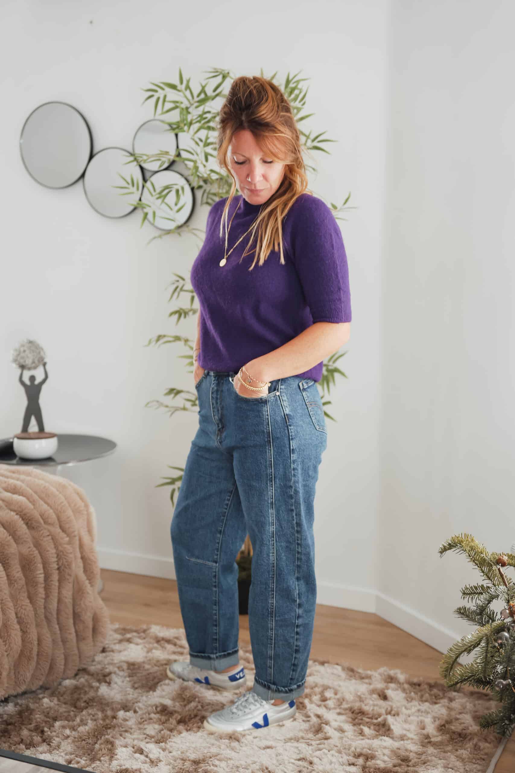 jeans gris foncé barrel
