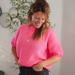 pull écru dentelle