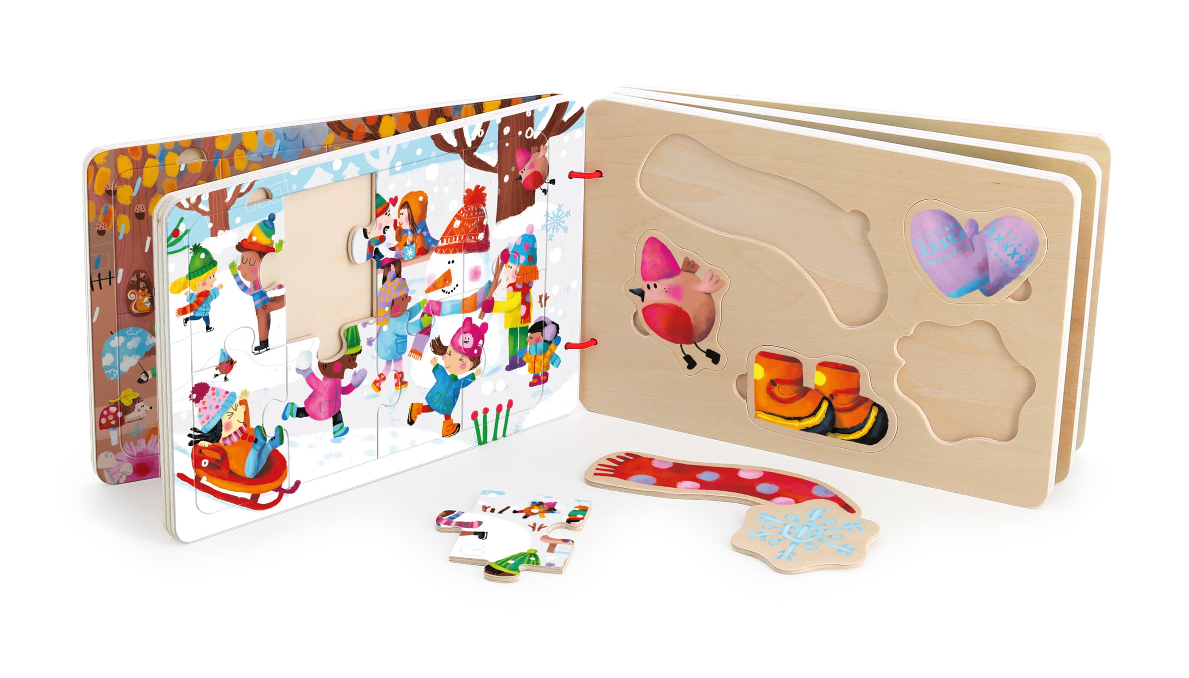 livre puzzles en bois – les 4 saisons