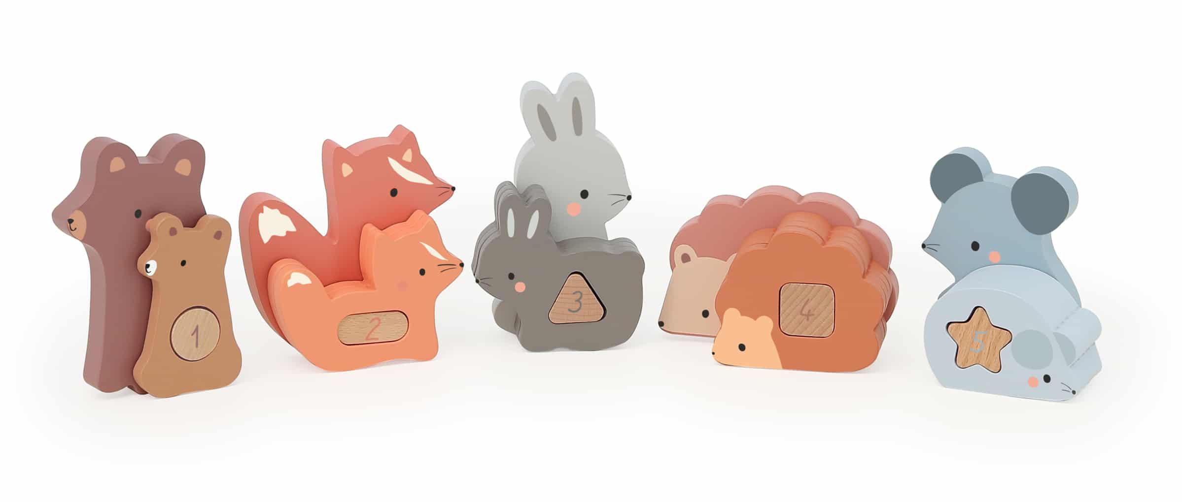 puzzles d'éveil en bois animaux à compter