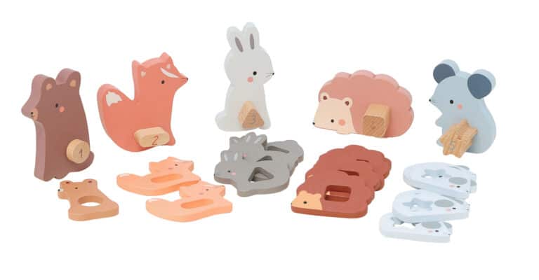 puzzles d'éveil en bois animaux à compter
