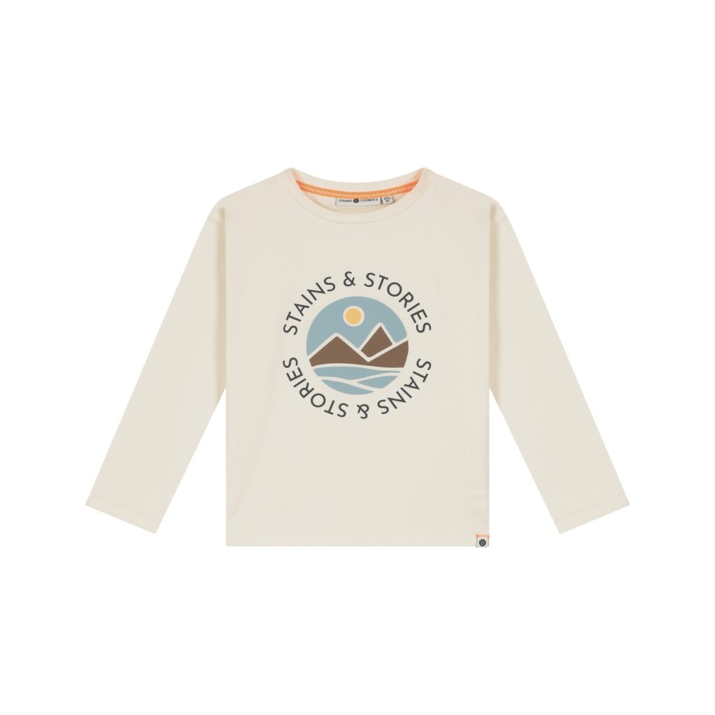 T-shirt manches longues garçon Ivoire — vue principale