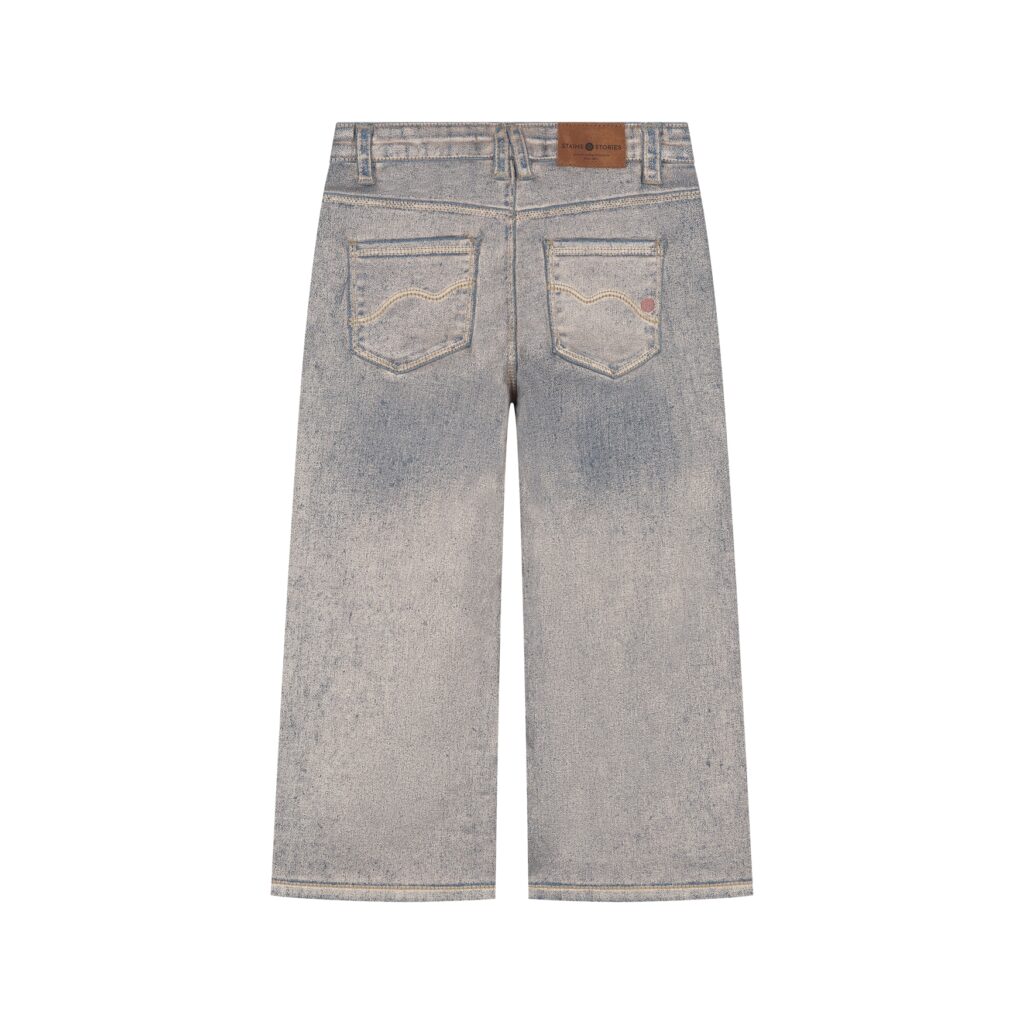 Jean wide leg fille Rose poudré — vue 2