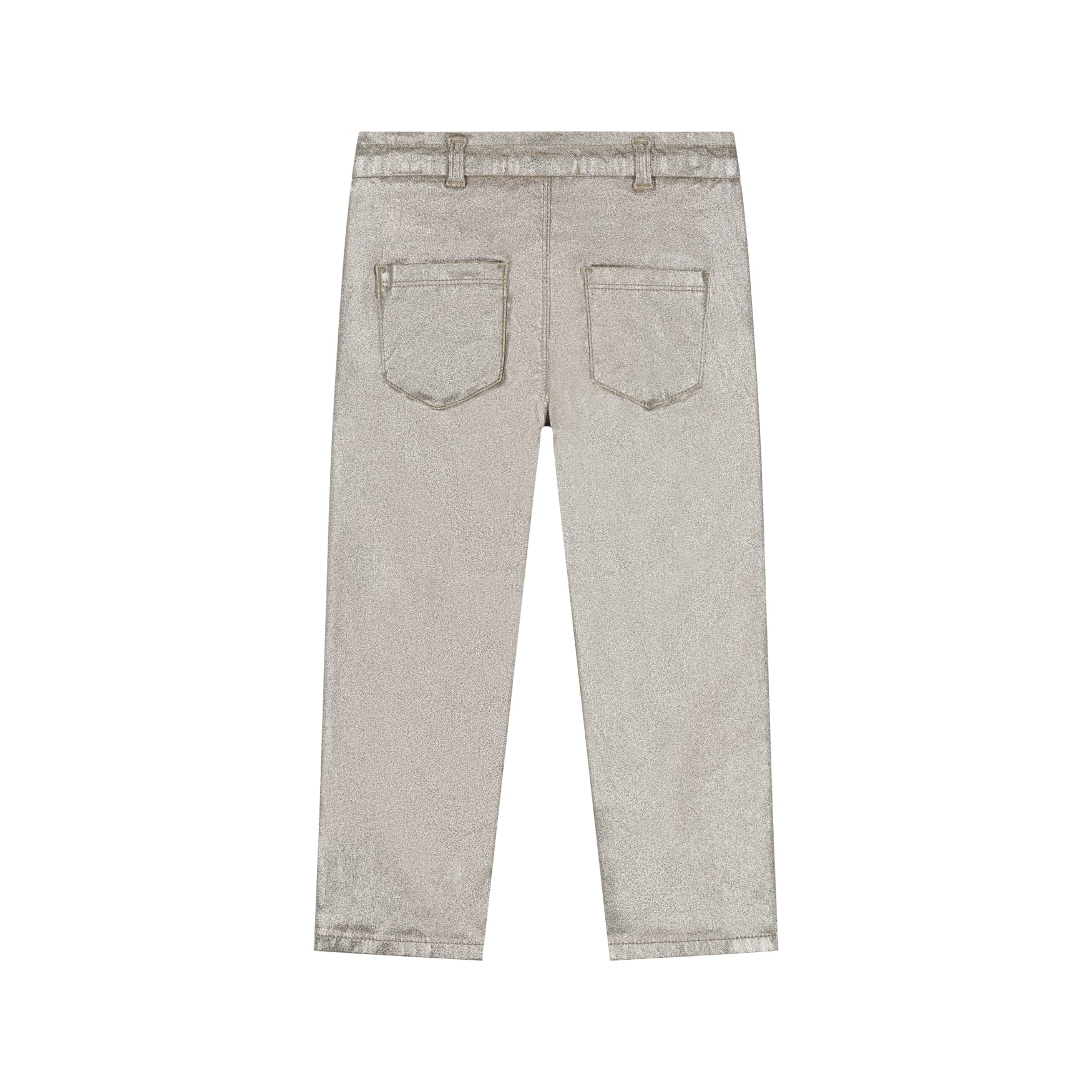 pantalon paperbag métallisé fille doré