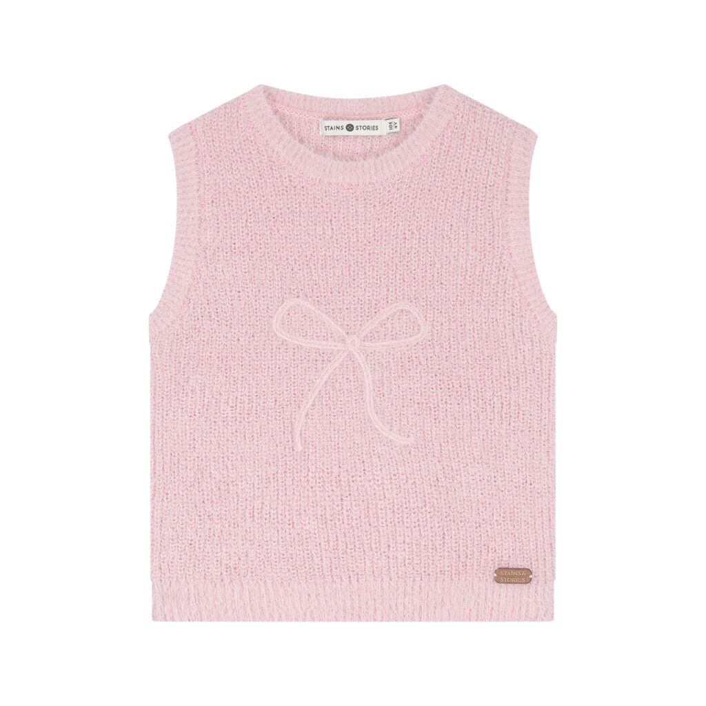 Pull sans manches fille Rose poudré — vue principale