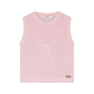 Pull sans manches fille Rose poudré — vue principale