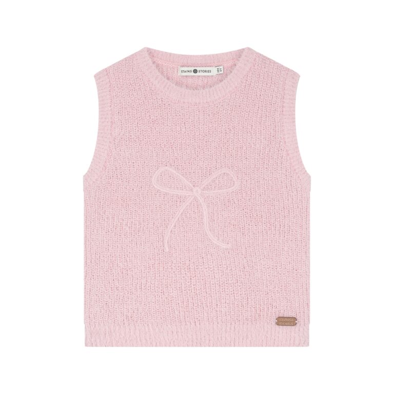 Pull sans manches fille Rose poudré — vue principale