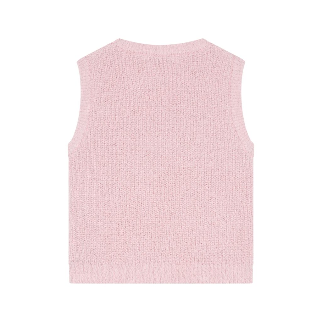 Pull sans manches fille Rose poudré — vue 2