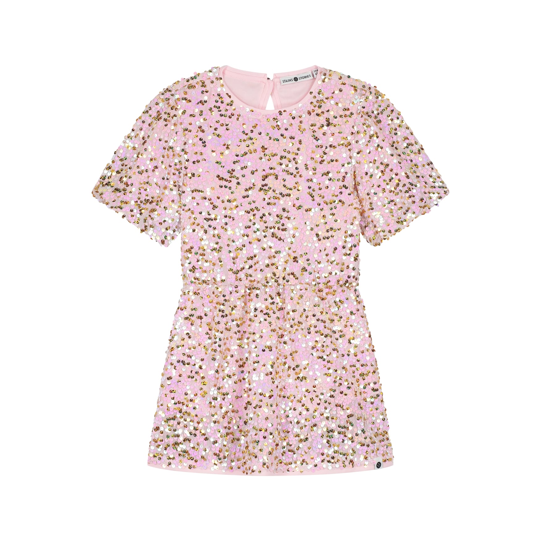 Robe manches courtes fille Rose poudré — vue principale