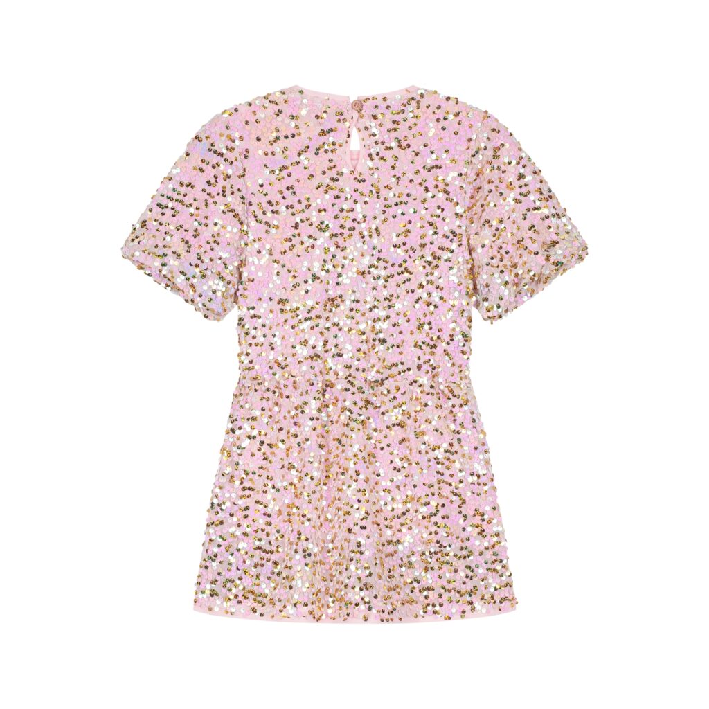 Robe manches courtes fille Rose poudré — vue 2