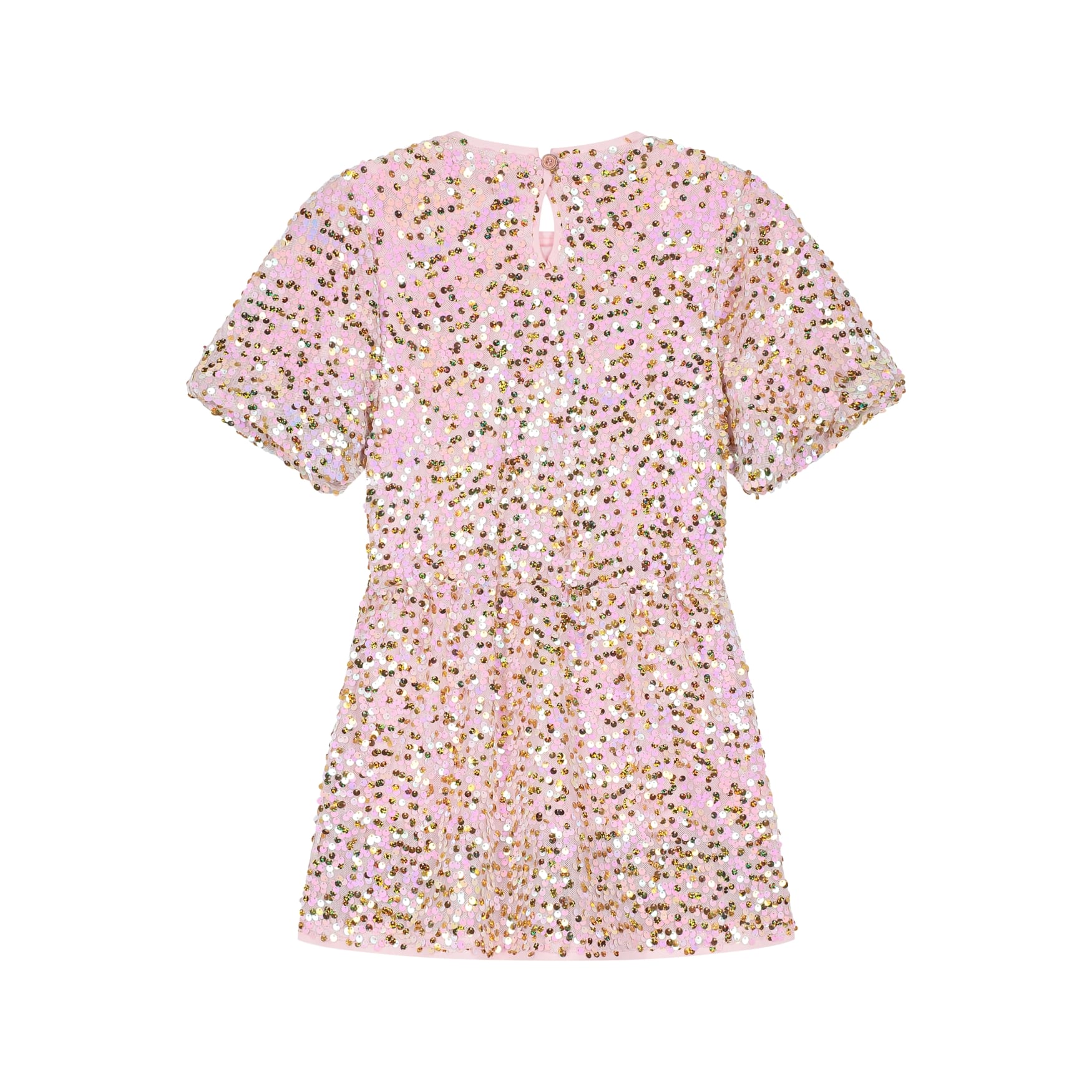 Robe manches courtes fille Rose poudré — vue 2