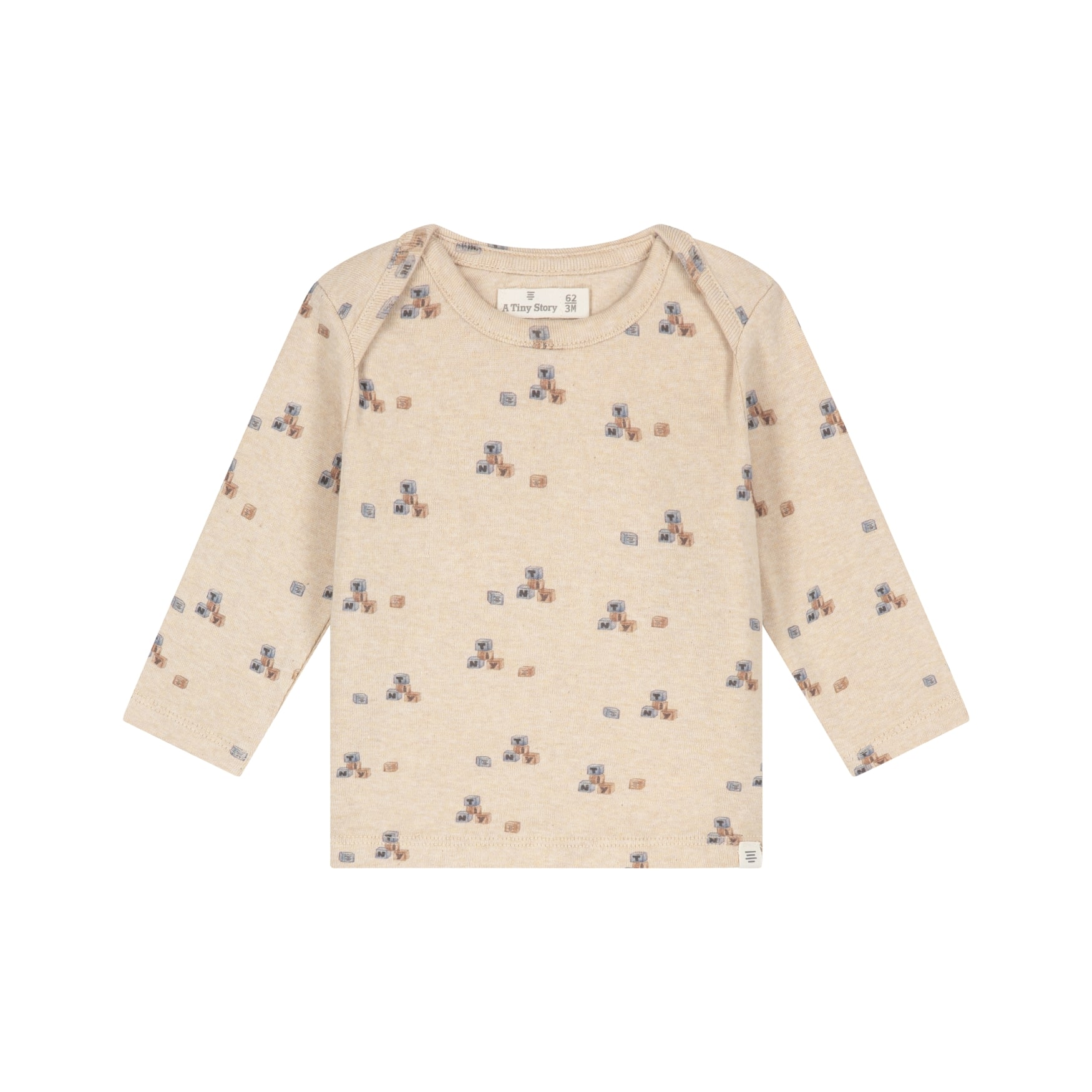 T-shirt manches longues bébé Beige chiné — vue principale
