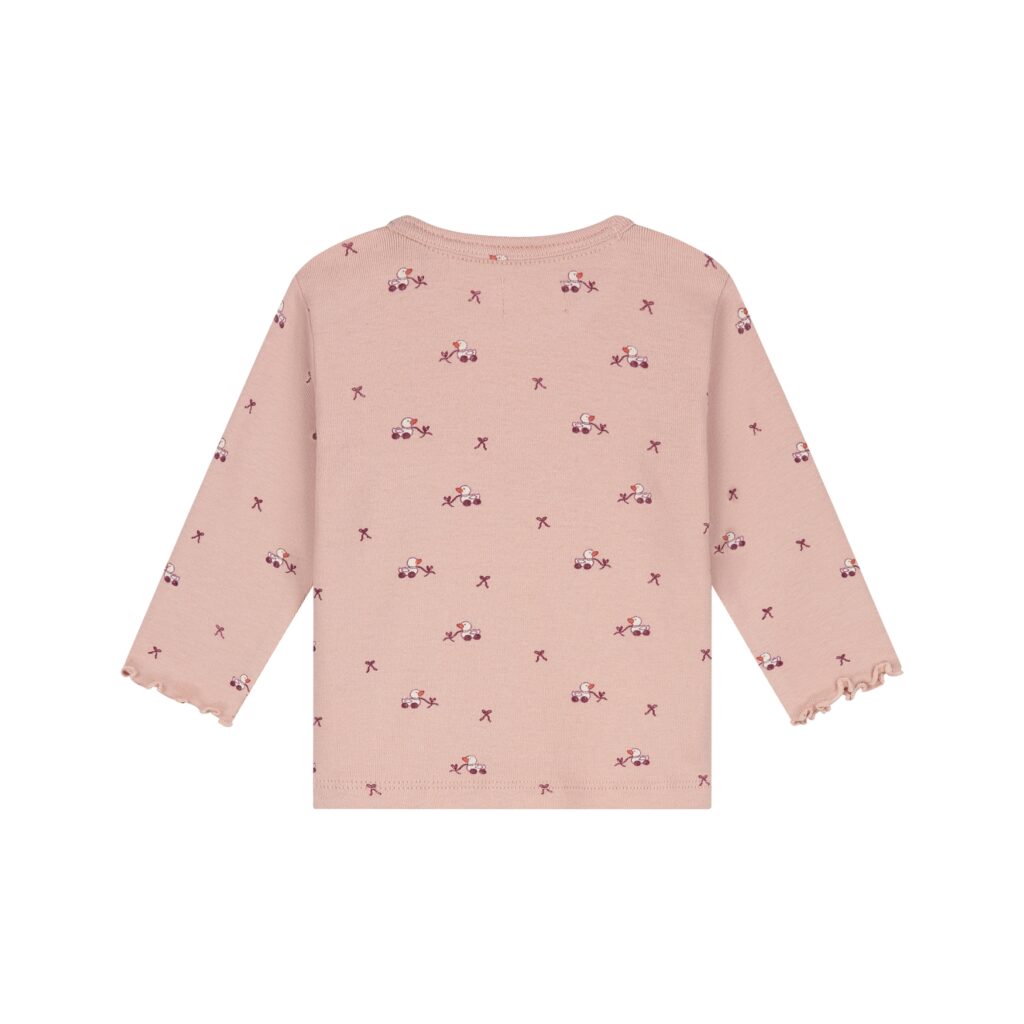 T-shirt manches longues bébé Vieux rose — vue 2