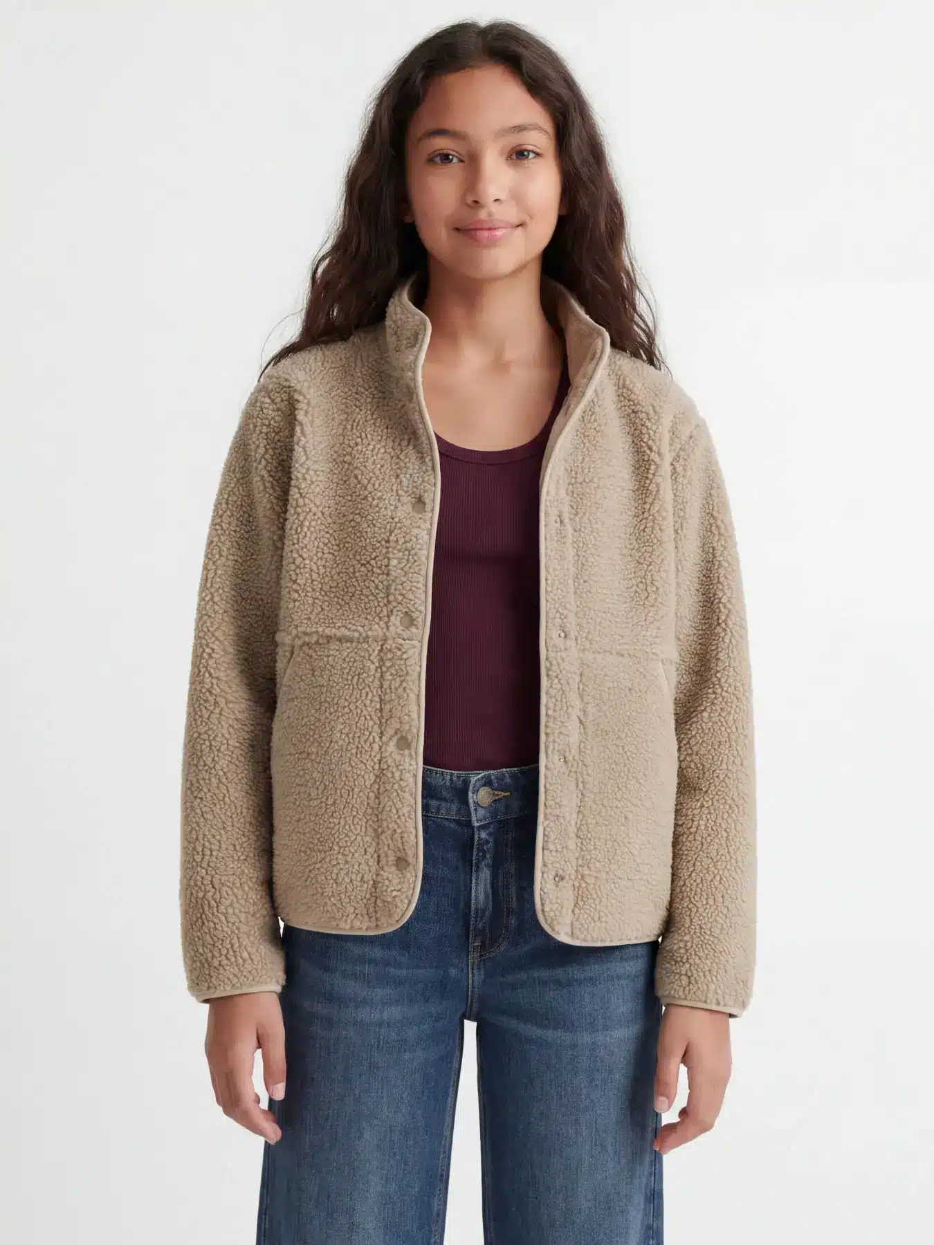 veste teddy brun clair