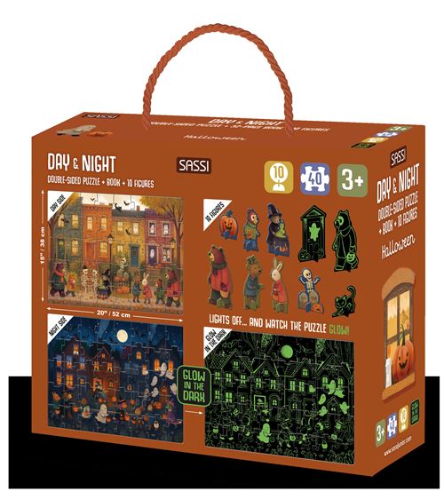 puzzle day & night halloween