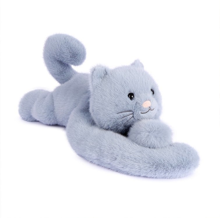 peluche lestée chat bleu 50 cm podcoll