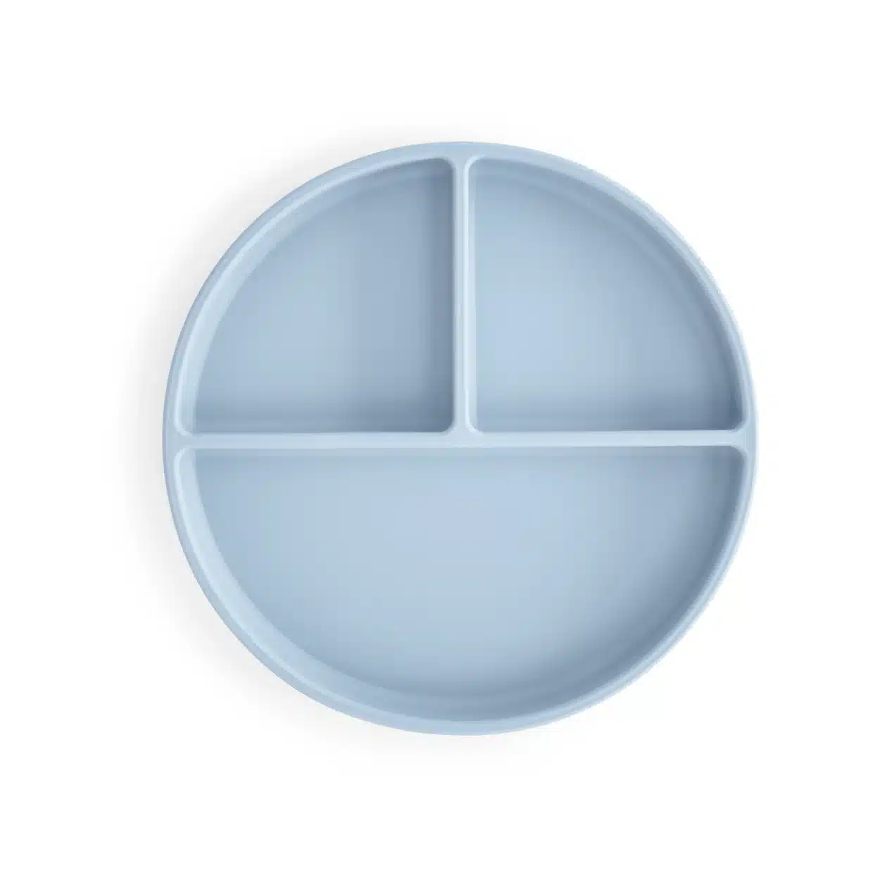 assiette à ventouse en silicone bleu