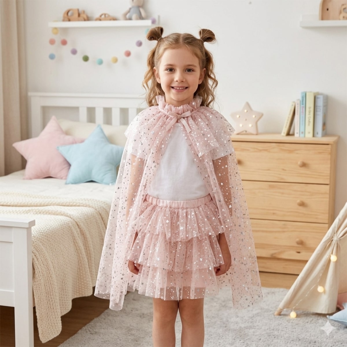 tutu et cape loane rose poudré