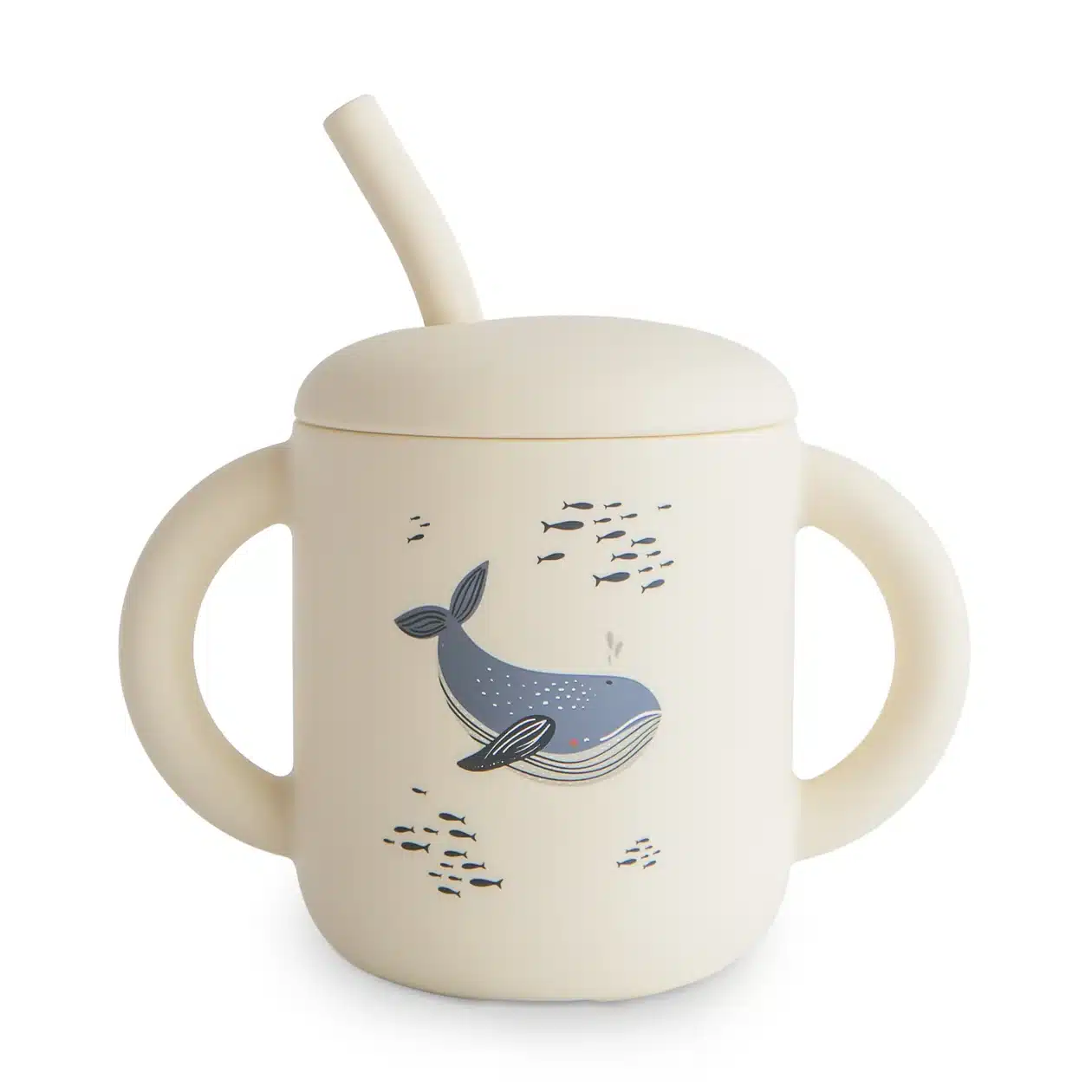 gobelet d'apprentissage en silicone + paille baleine