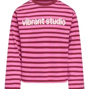 t shirt lm ligné rose et rouge vibrant studio