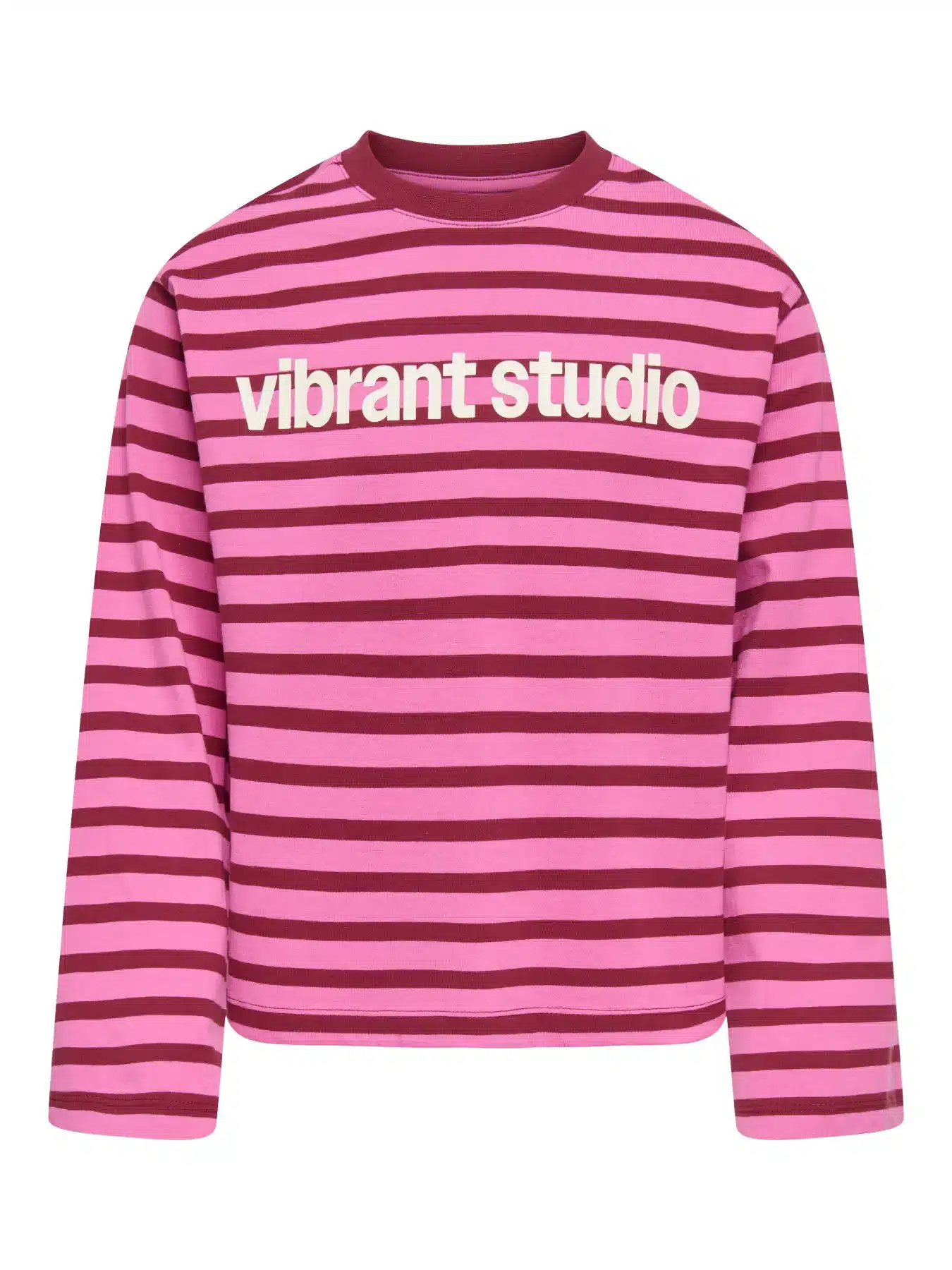 t shirt lm ligné rose et rouge vibrant studio